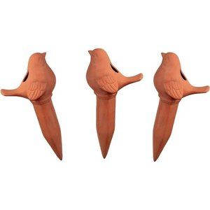 Set of 3 Terracotta Self Watering Bulbs, Self Watering Stakes (Large)